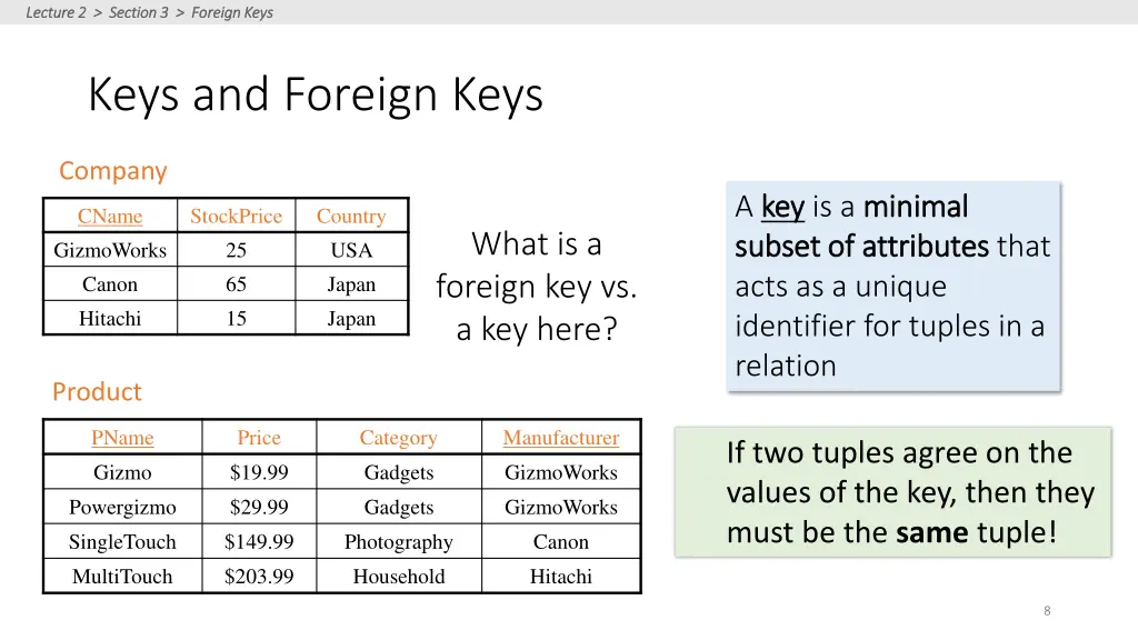 lecture 2 section 3 foreign keys lecture