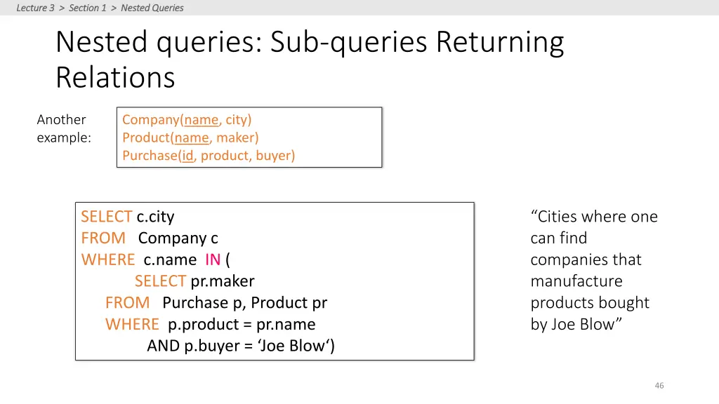 lecture 3 section 1 nested queries lecture 2