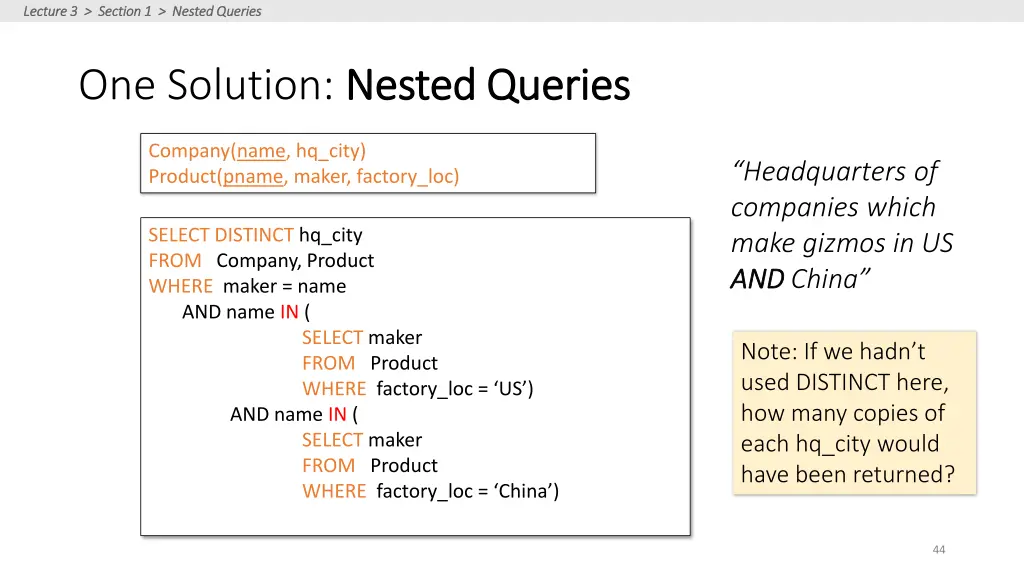 lecture 3 section 1 nested queries lecture