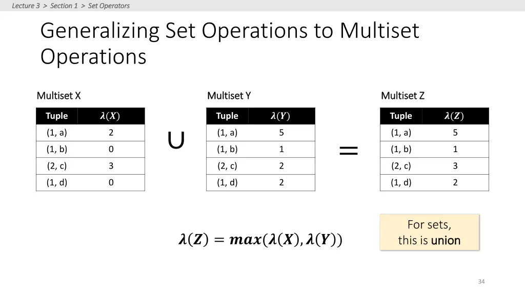 lecture 3 section 1 set operators lecture 7