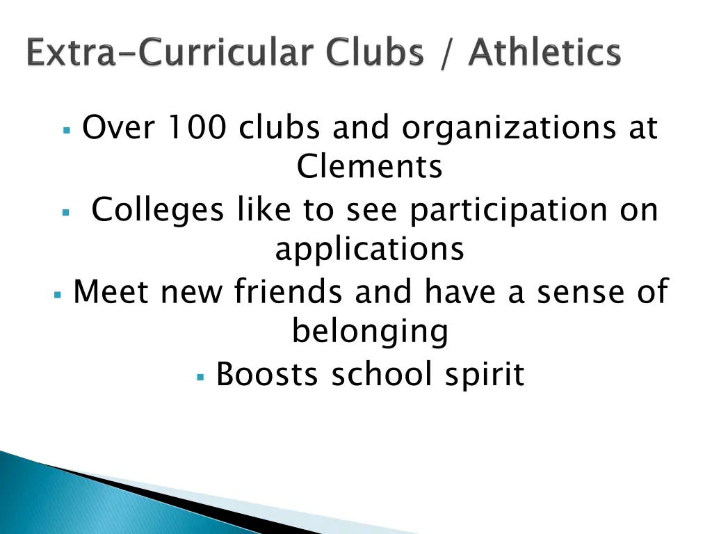 over 100 clubs and organizations at clements