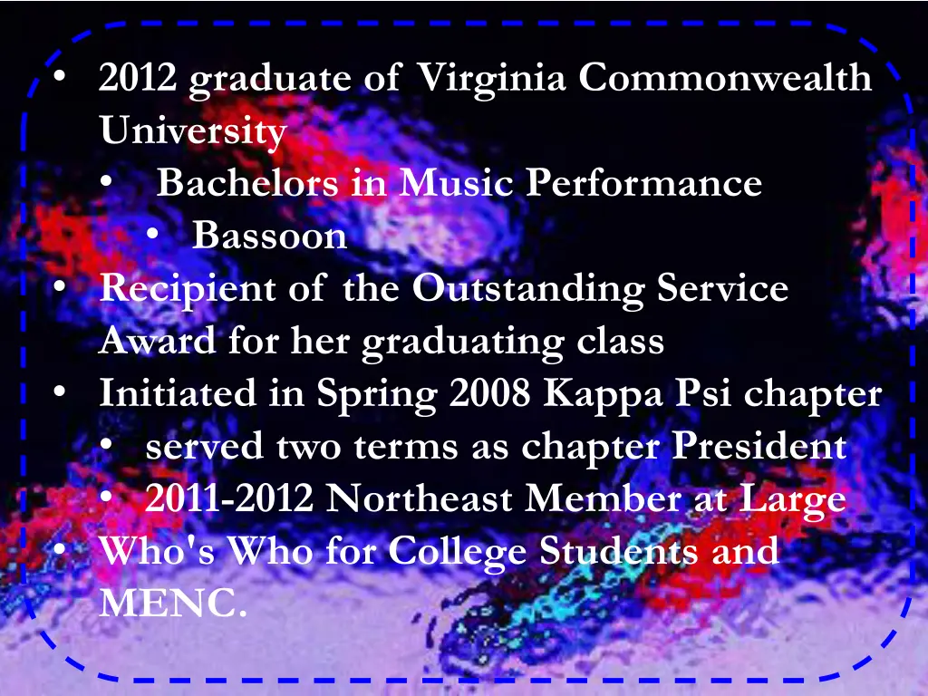 2012 graduate of virginia commonwealth university