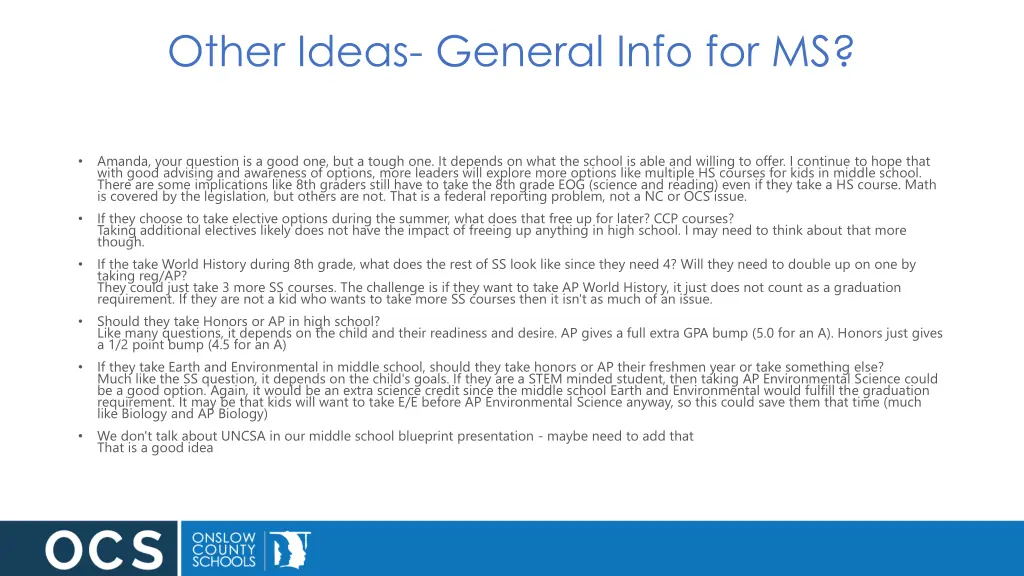 other ideas general info for ms