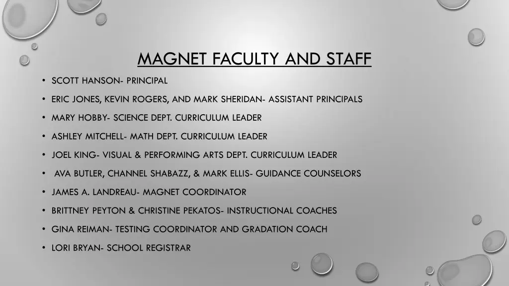 magnet faculty and staff