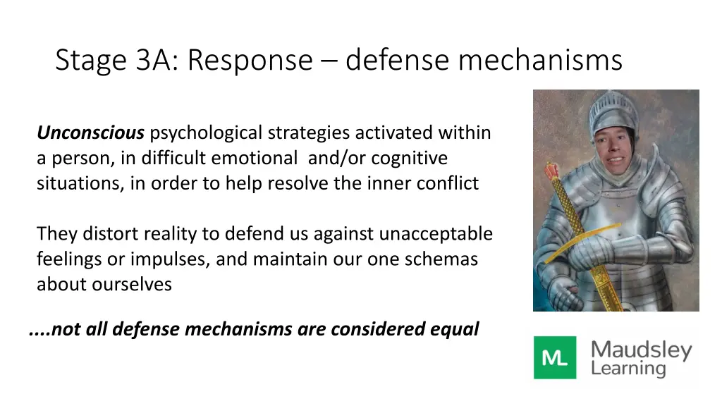 stage 3a response defense mechanisms