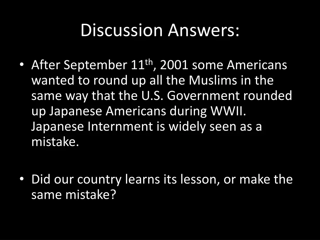 discussion answers