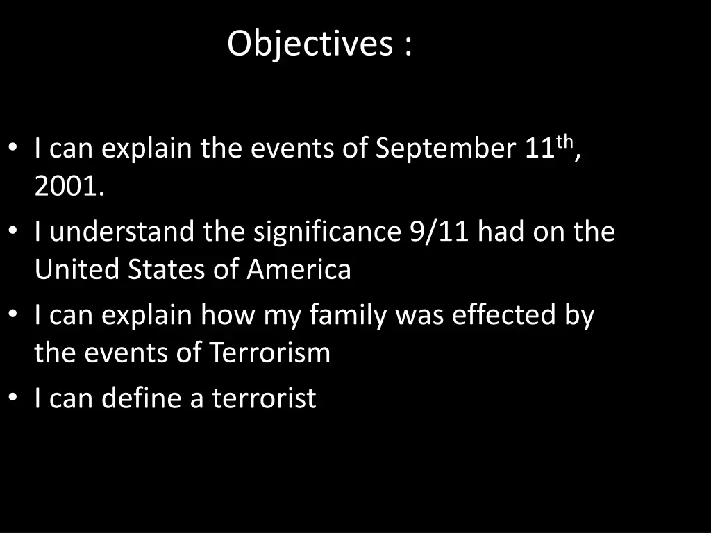 objectives