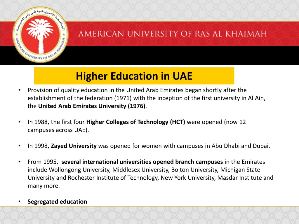 higher education in uae