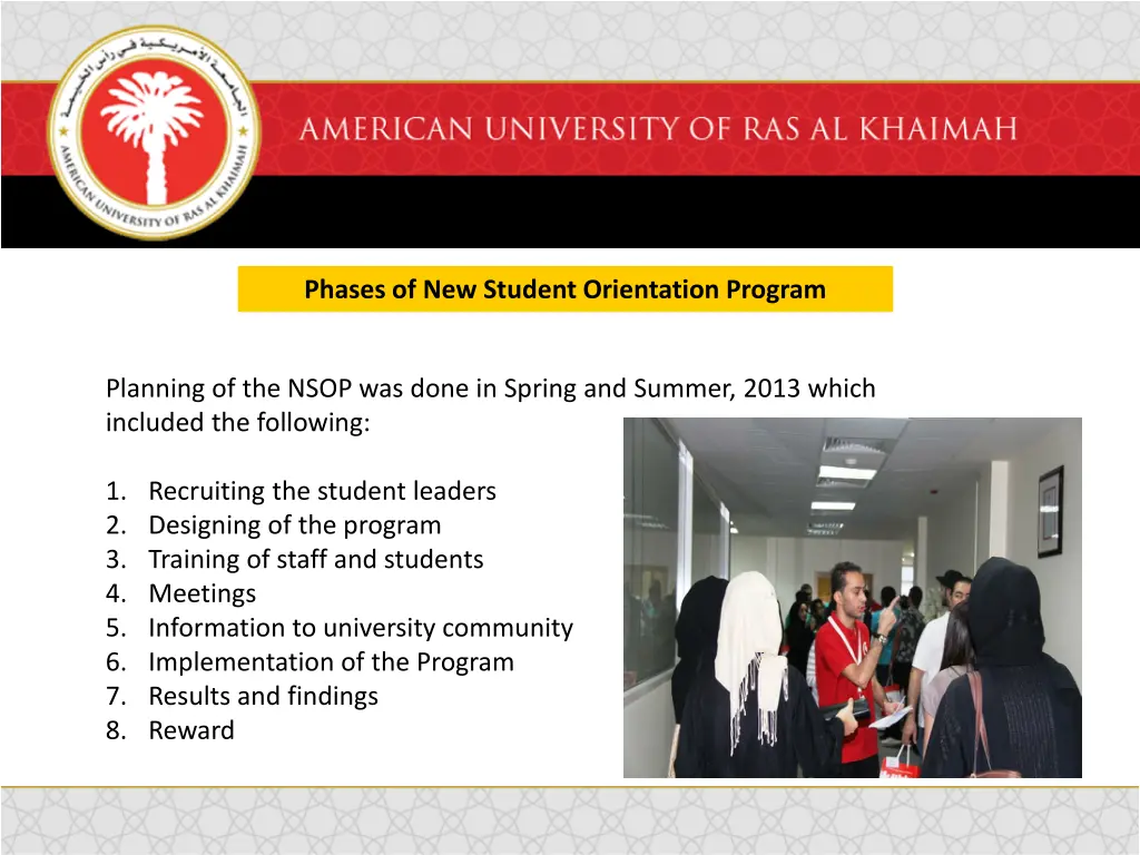 phases of new student orientation program