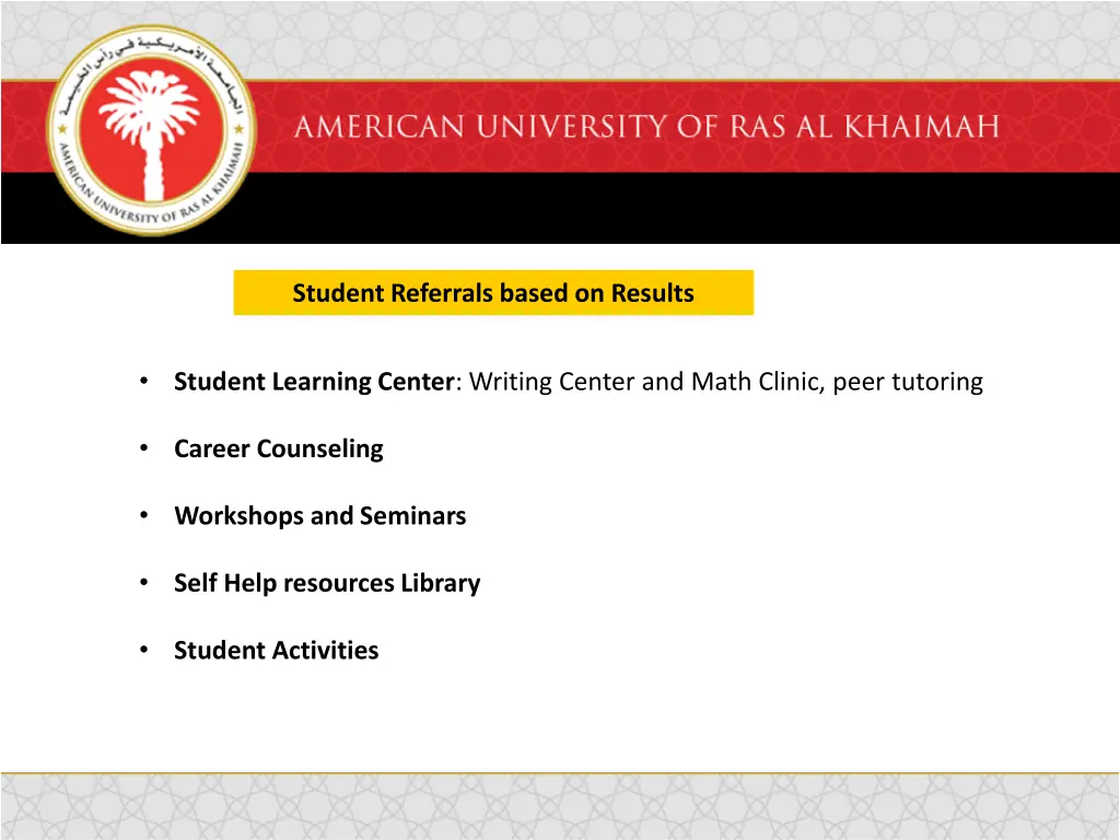 student referrals based on results