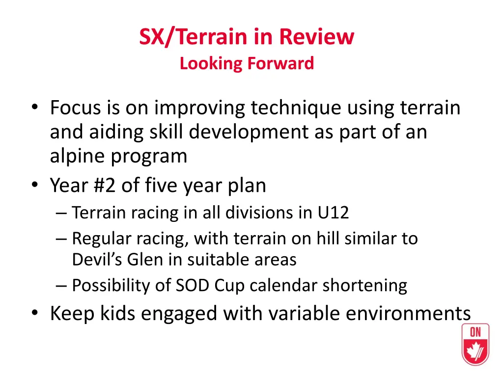 sx terrain in review looking forward 1