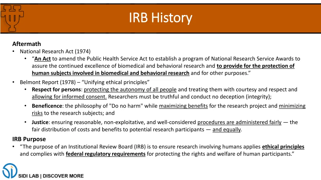 irb history irb history