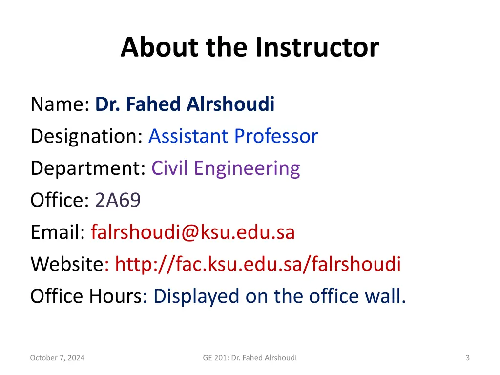 about the instructor