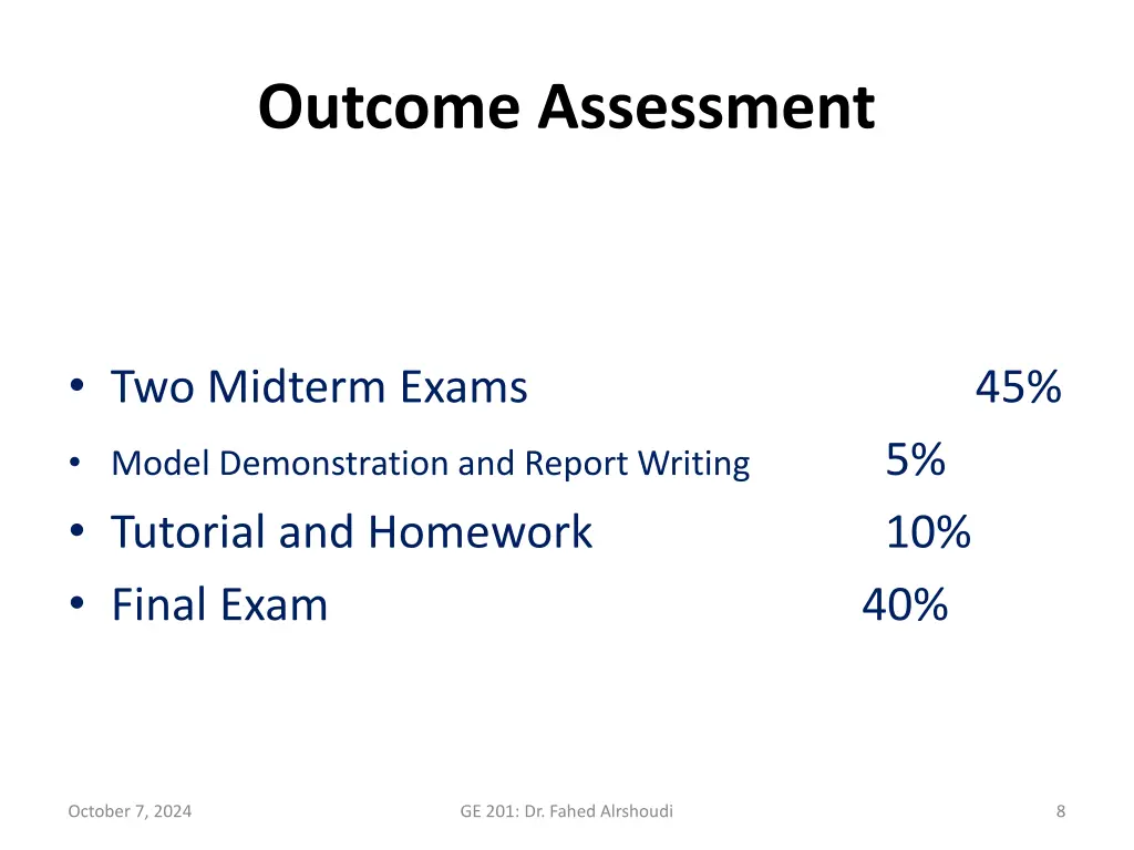 outcome assessment