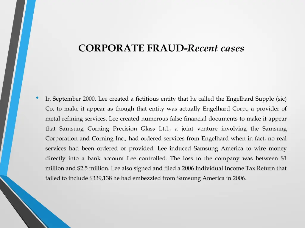 corporate fraud recent cases 12