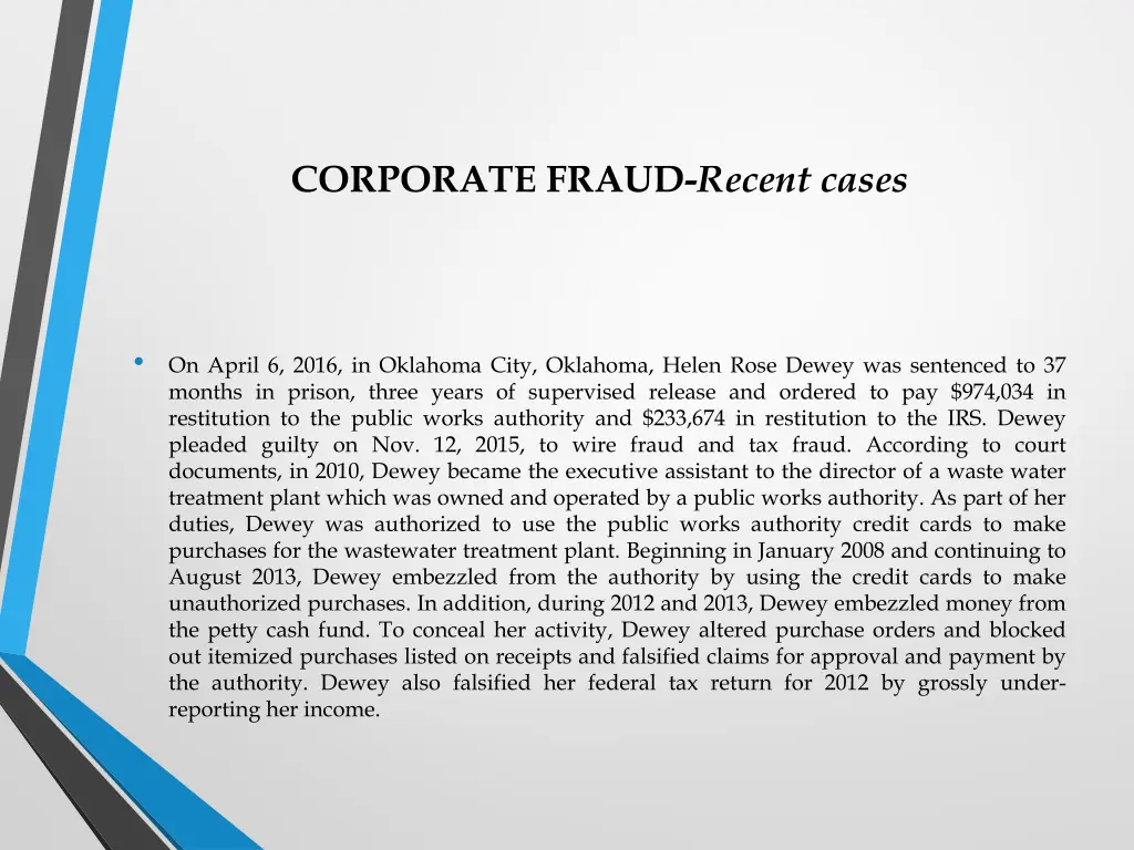 corporate fraud recent cases 14