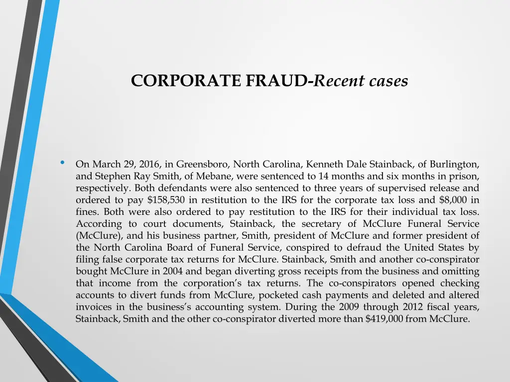 corporate fraud recent cases 15