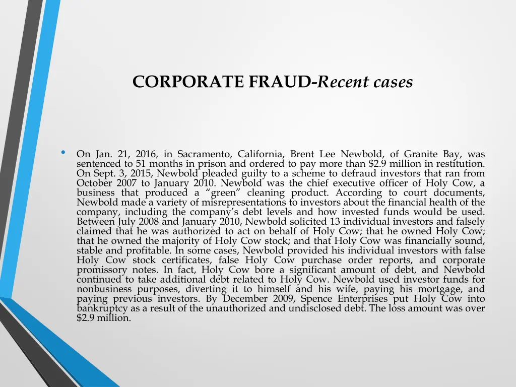 corporate fraud recent cases 16