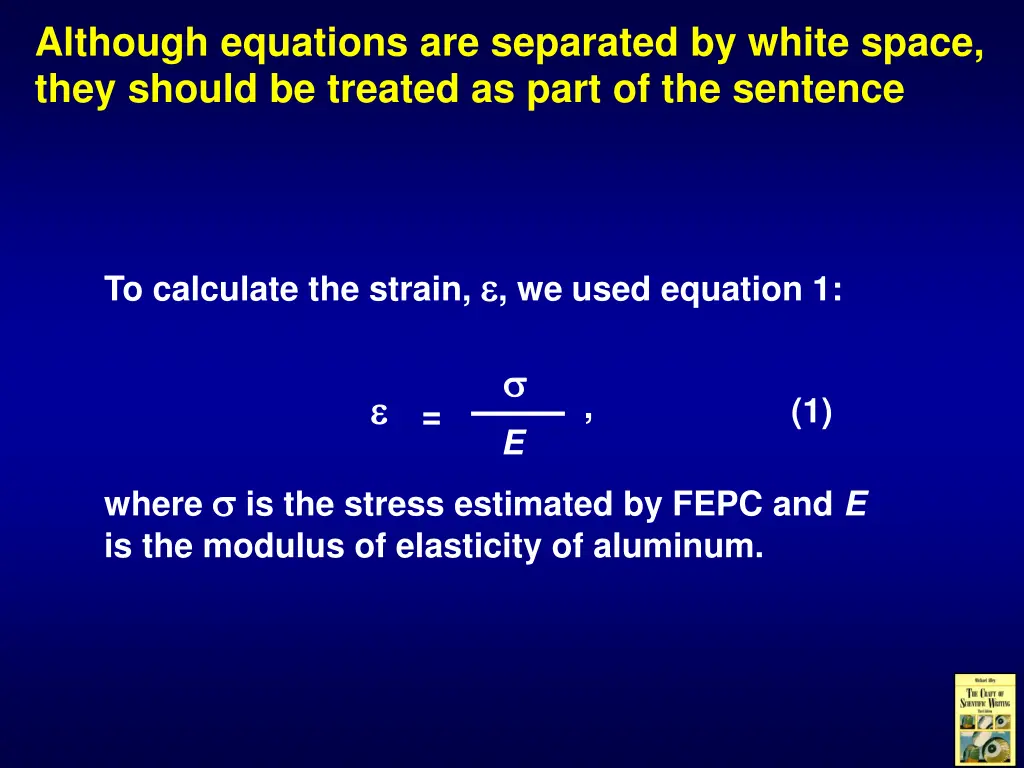 although equations are separated by white space