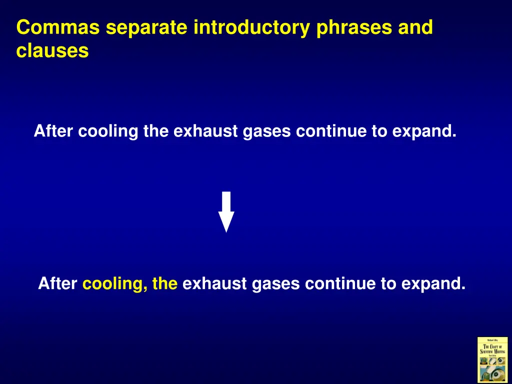 commas separate introductory phrases and clauses