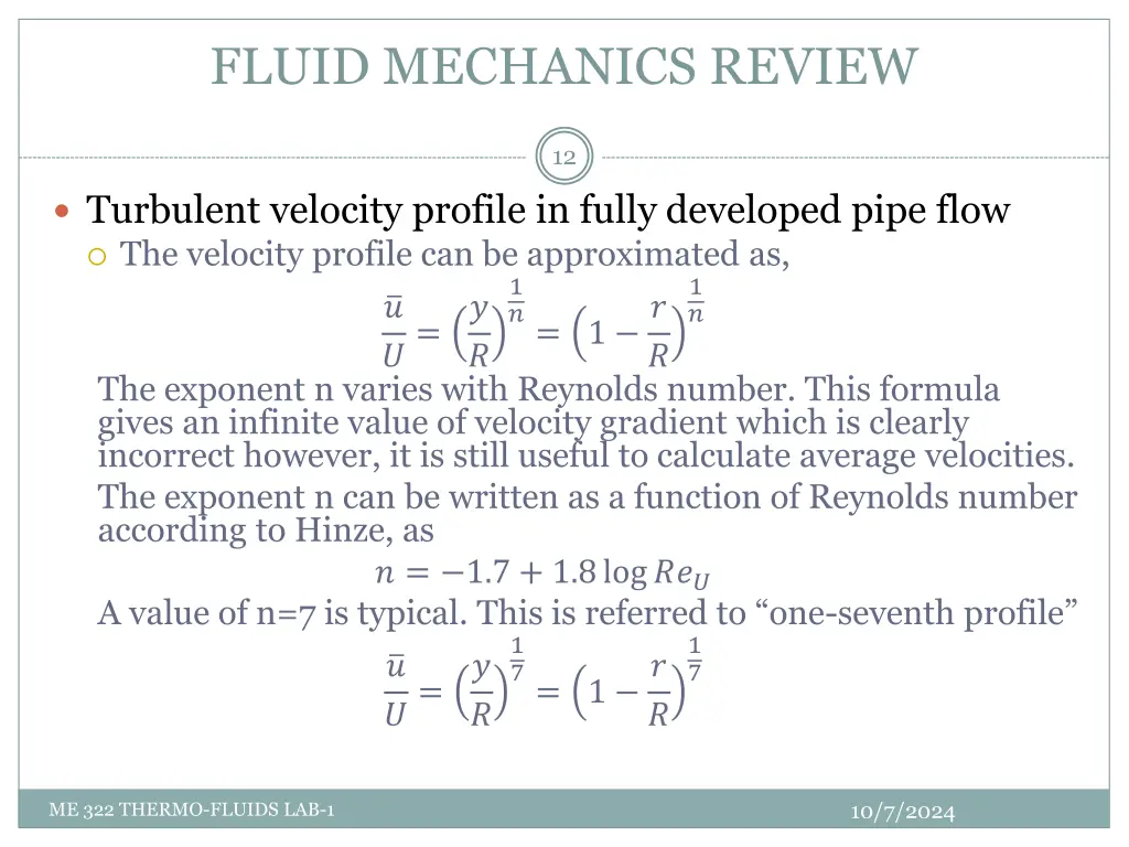 fluid mechanics review 11