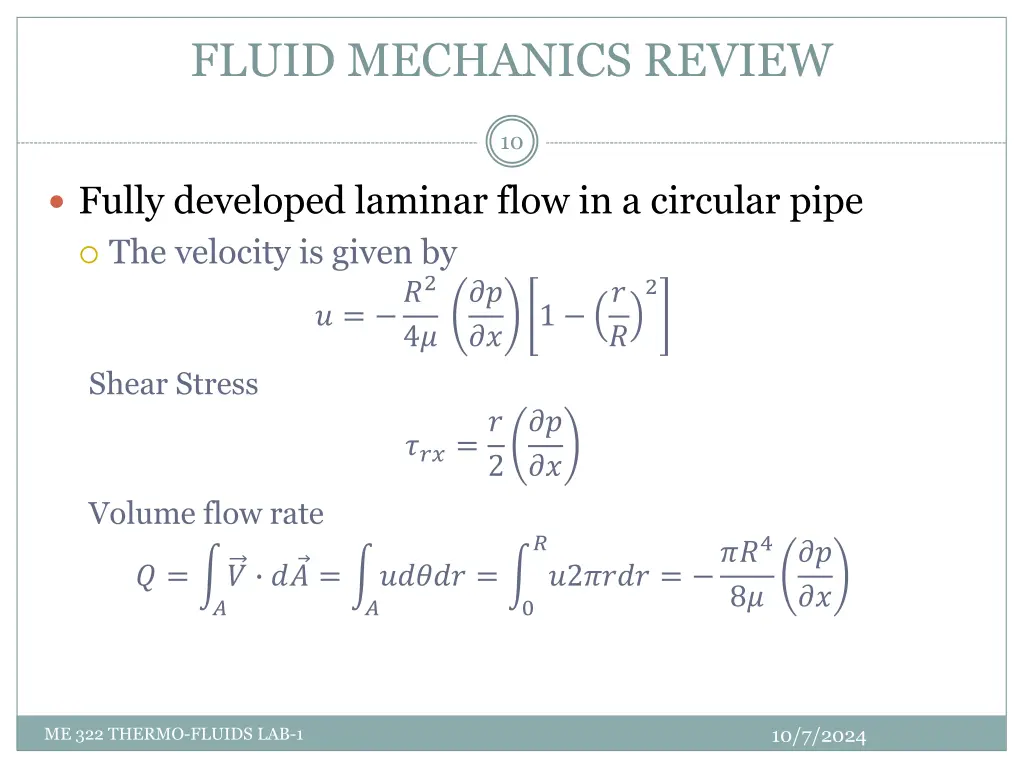 fluid mechanics review 9