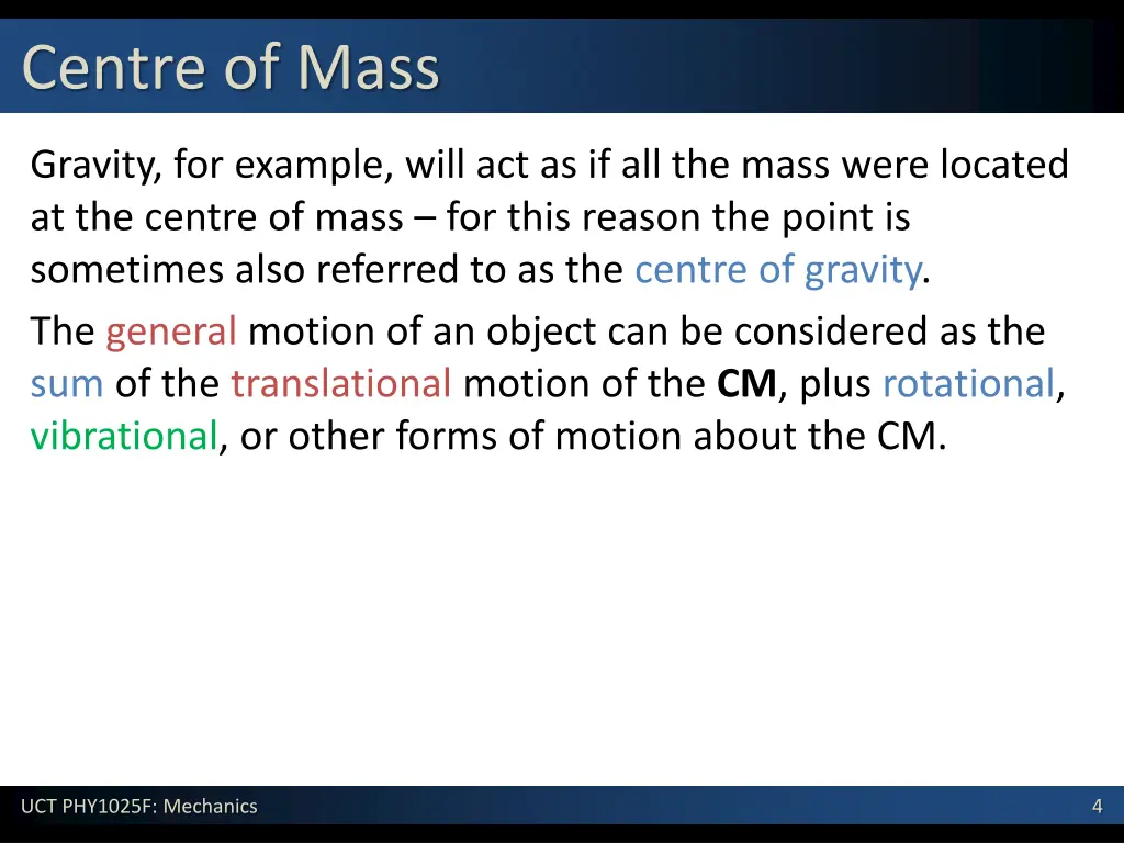 centre of mass 1