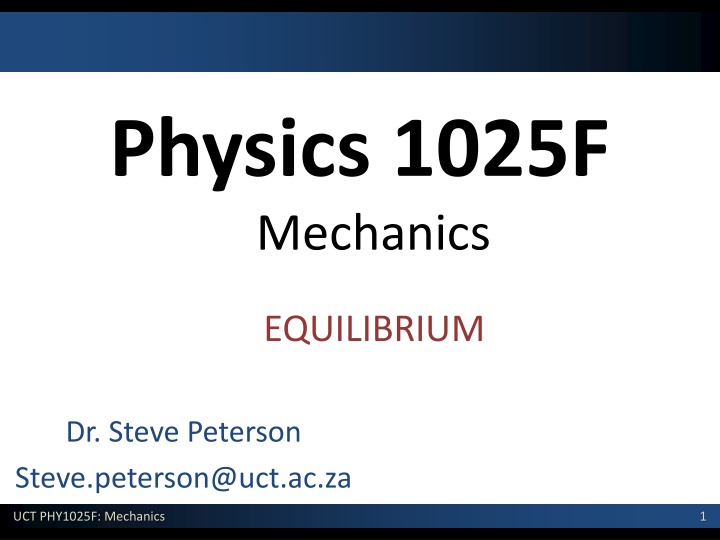 physics 1025f mechanics