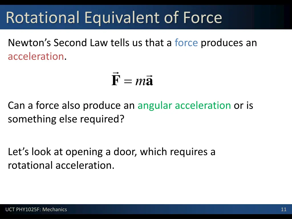 rotational equivalent of force