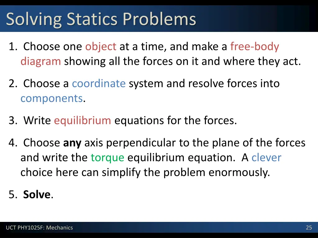 solving statics problems