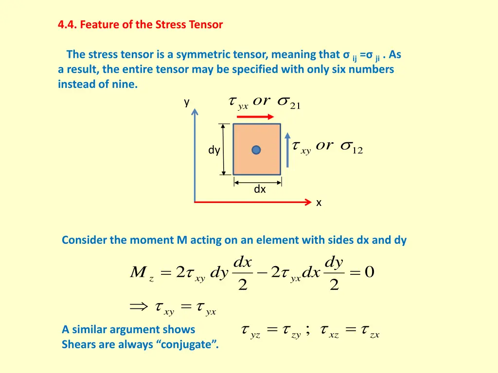 4 4 feature of the stress tensor