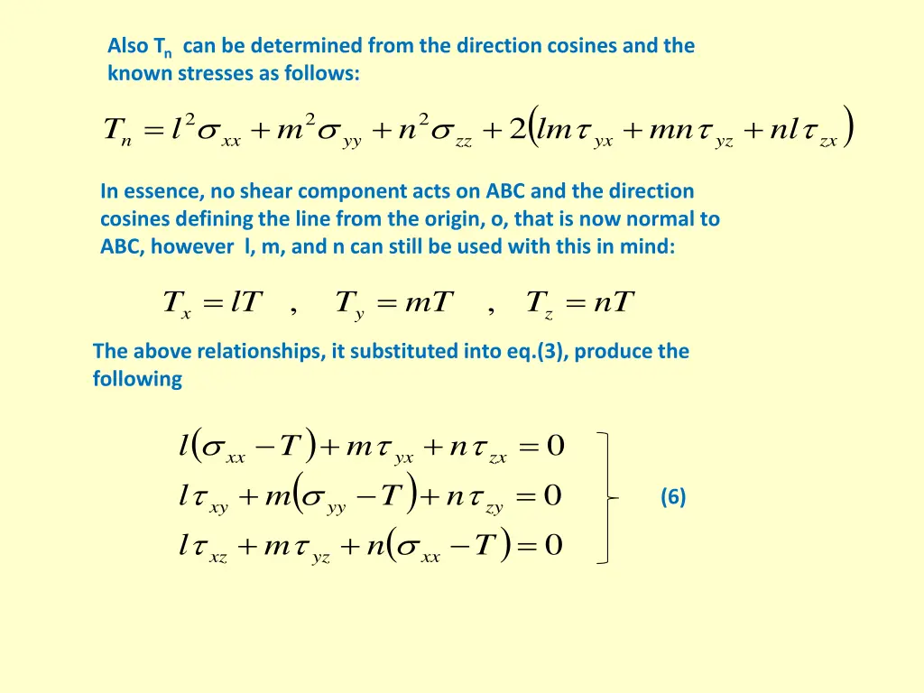 also t n can be determined from the direction