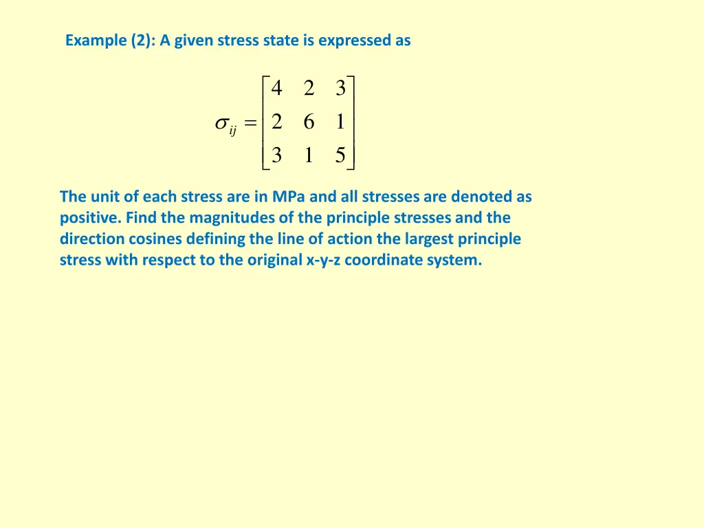 example 2 a given stress state is expressed as