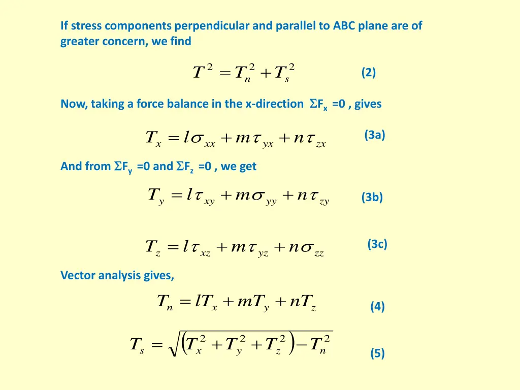 if stress components perpendicular and parallel