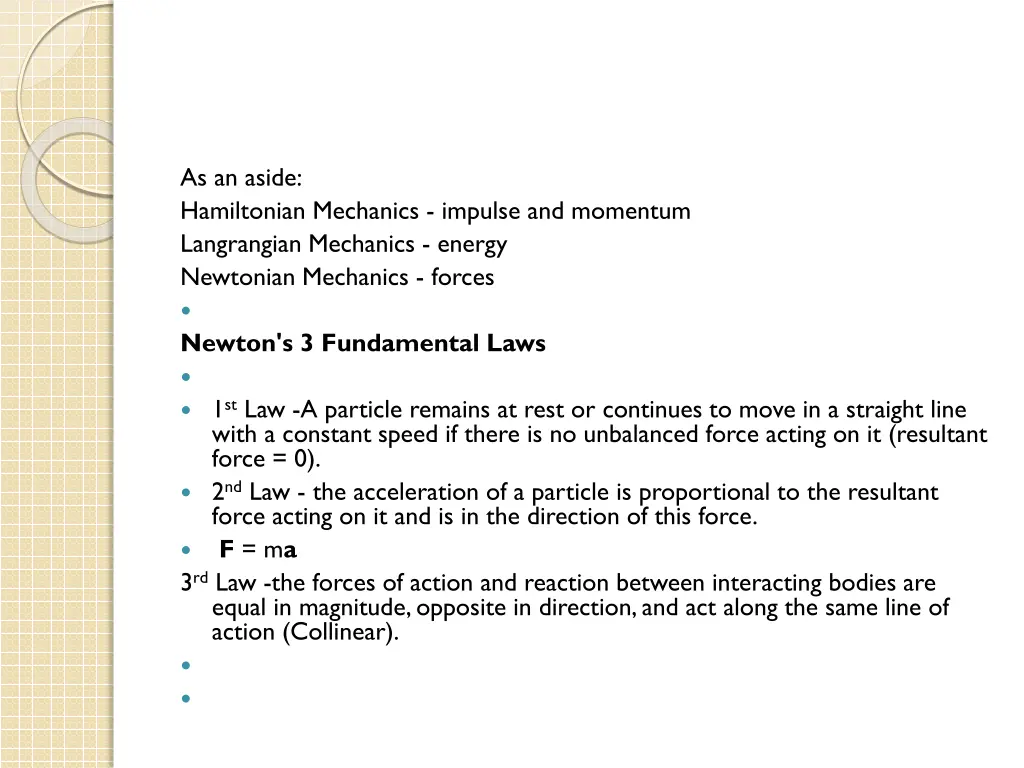 as an aside hamiltonian mechanics impulse