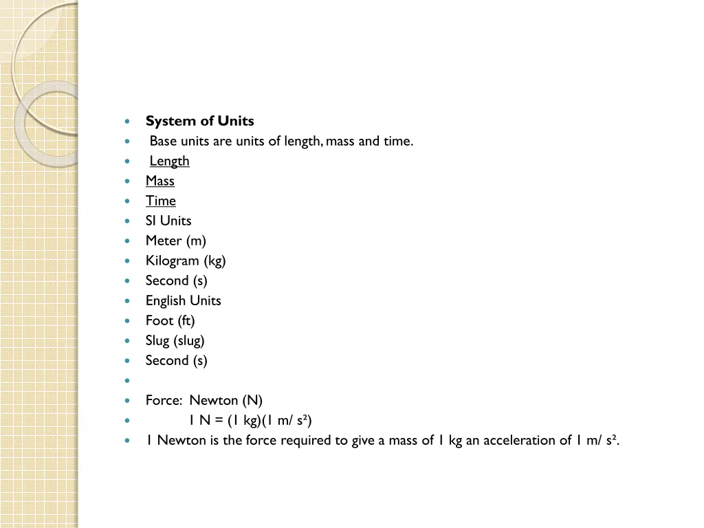 system of units base units are units of length