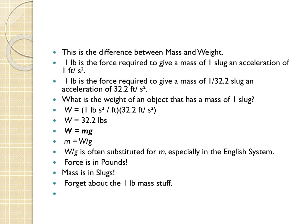 this is the difference between mass and weight