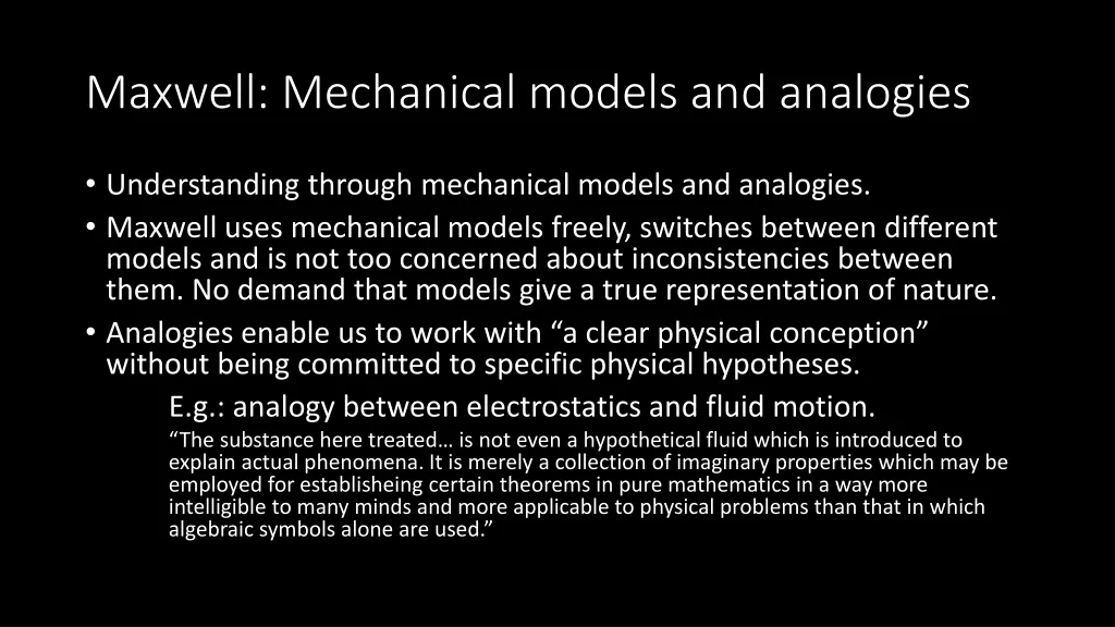 maxwell mechanical models and analogies