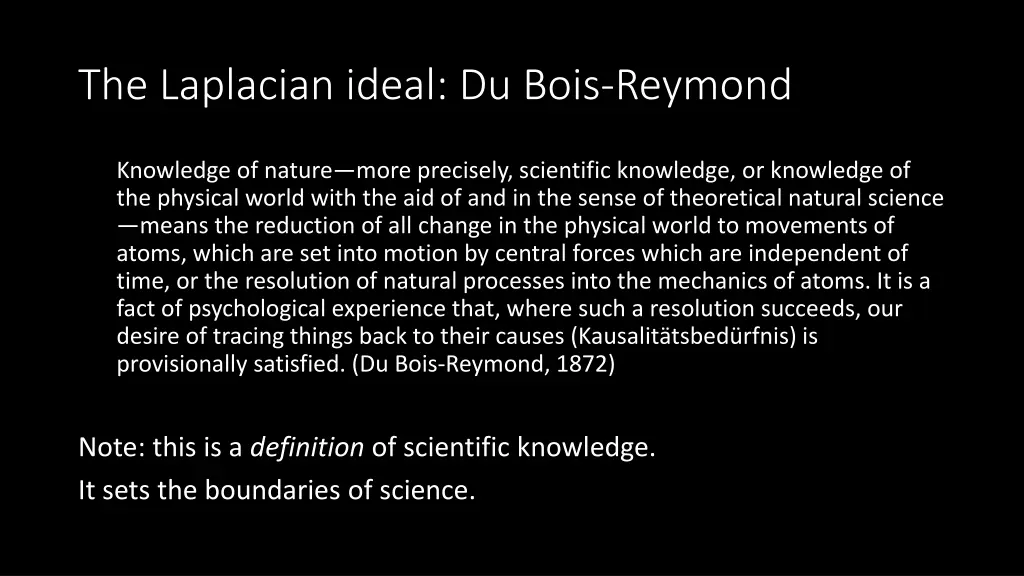 the laplacian ideal du bois reymond