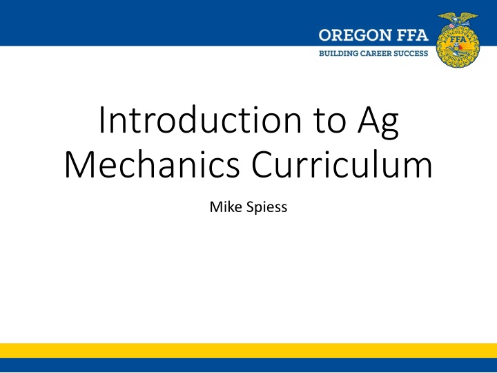 introduction to ag mechanics curriculum