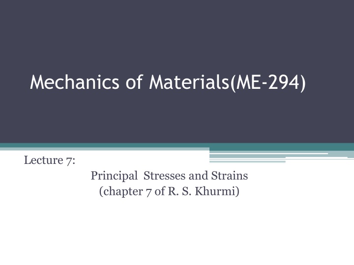 mechanics of materials me 294