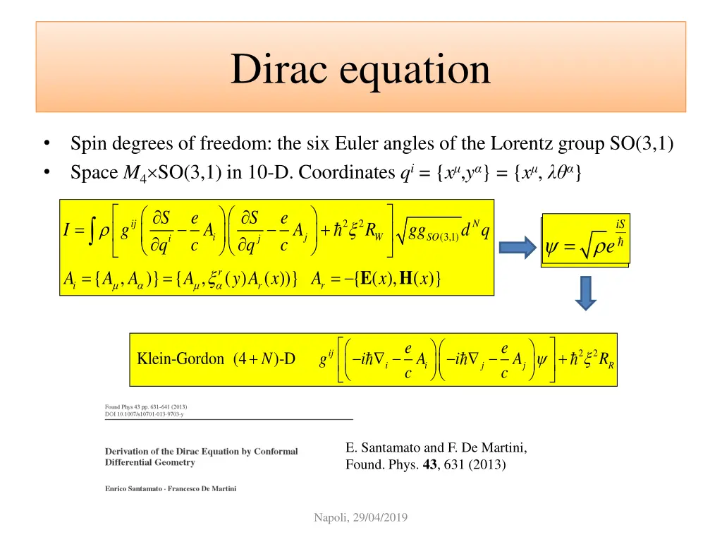 dirac equation