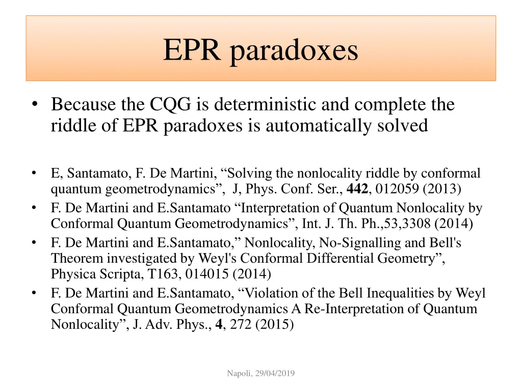 epr paradoxes