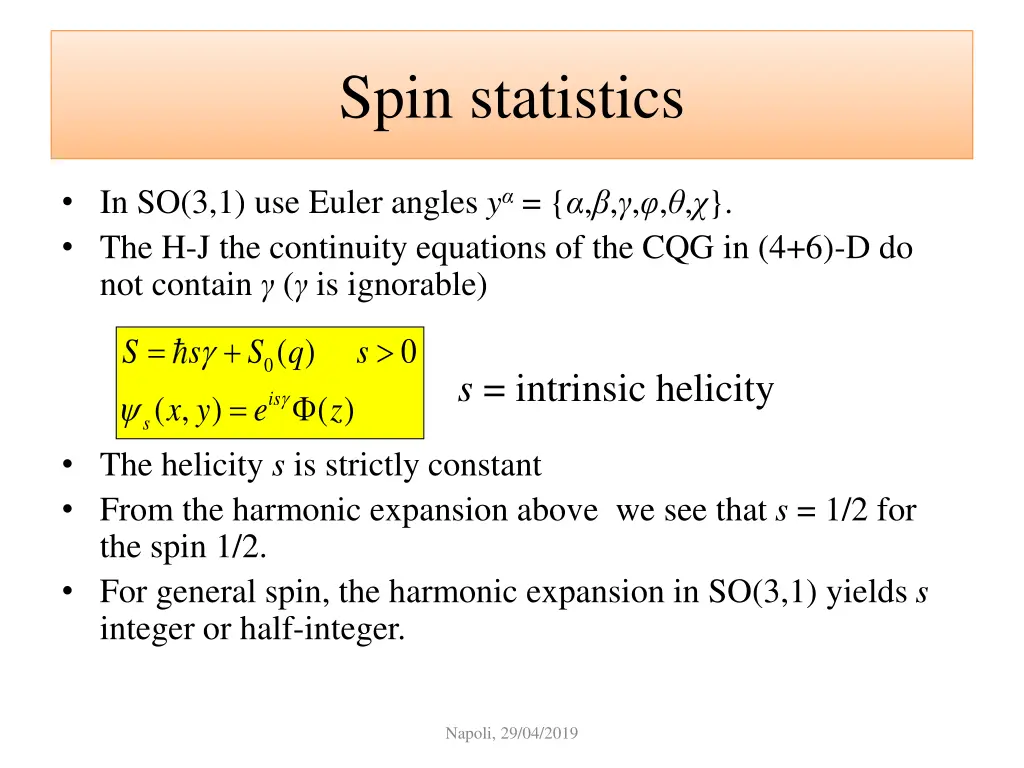 spin statistics 1