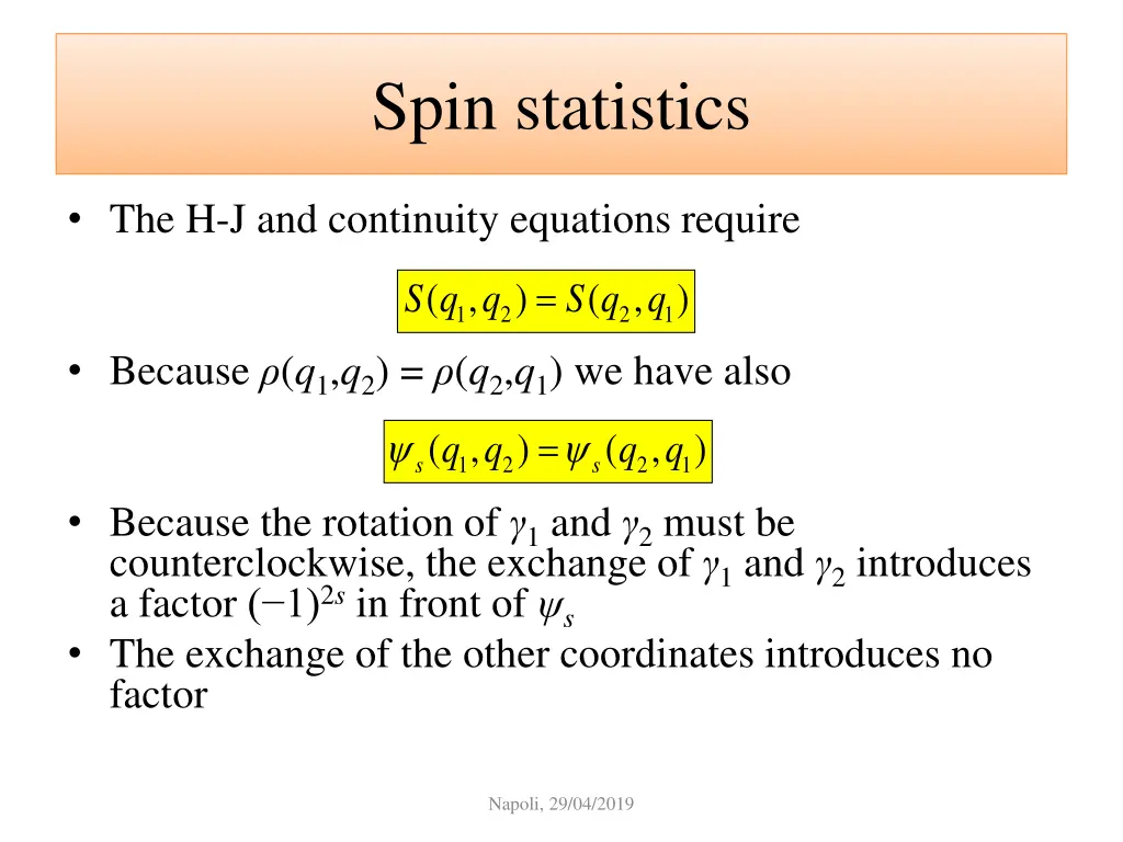 spin statistics 3