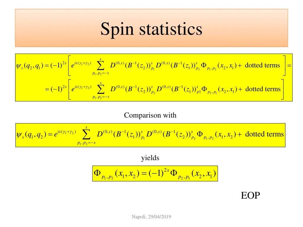 spin statistics 4