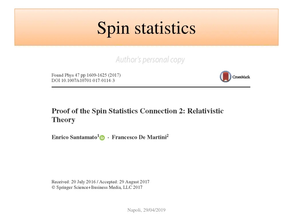 spin statistics