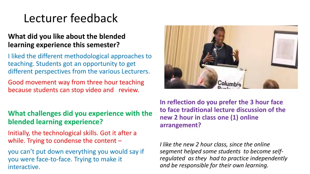 lecturer feedback