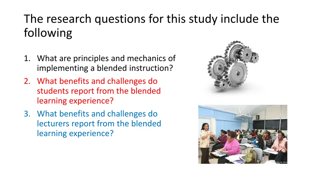 the research questions for this study include