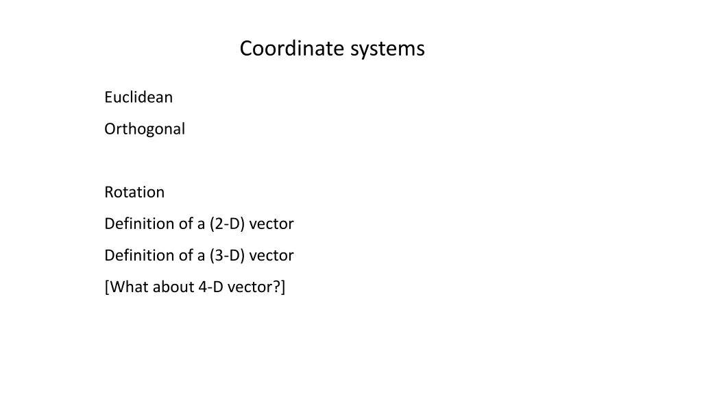 coordinate systems